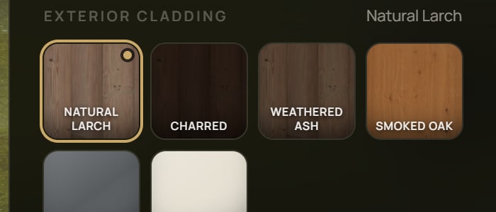 Specify the finish on the building itself — the Orvala interface
